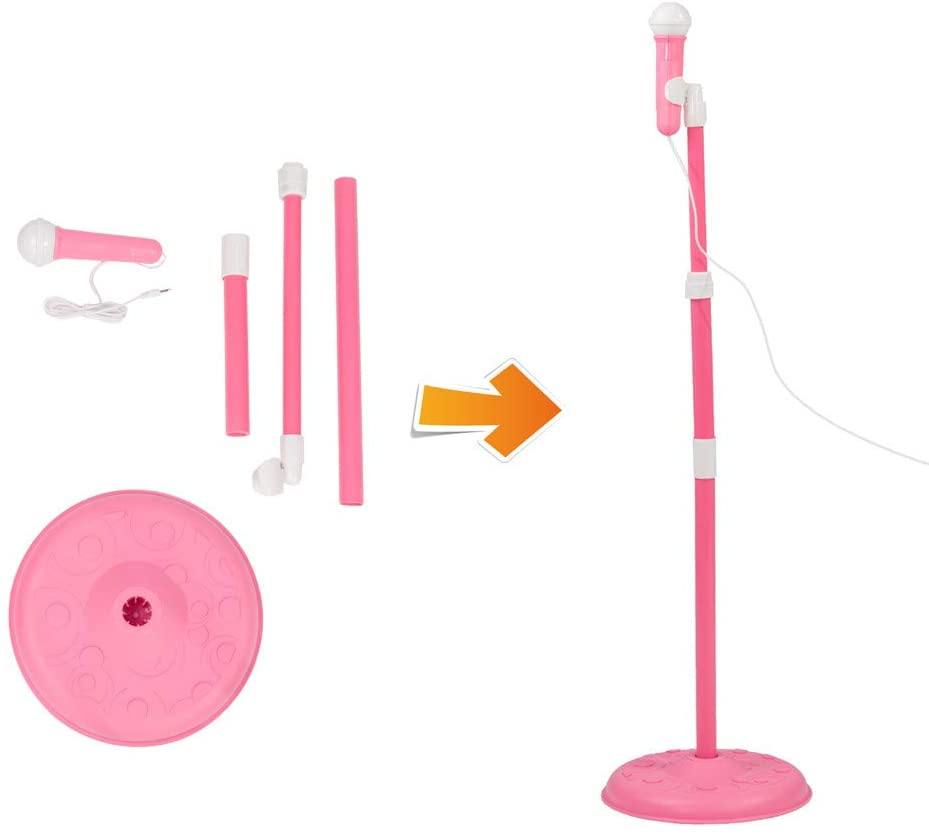 Kids Guitar Toy, Karaoke Microphone Guitar Musical Set Kids Musical Sing Toy Playset for Boys and Girls (Pink) - Bosonshop