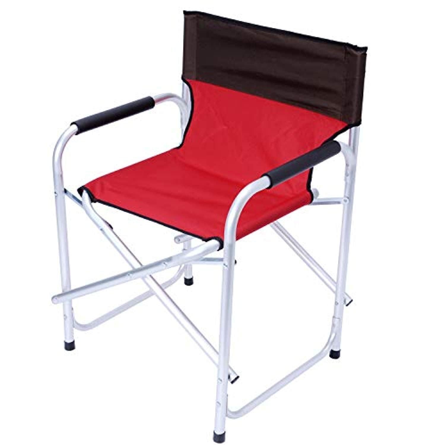 Bosonshop Folding Director's Chair Portable Aluminum Camping Chairs with Armrest for Outdoor Activity