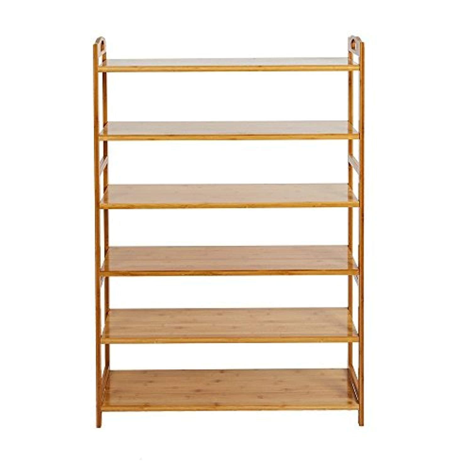 Bosonshop 6-Tier Entryway Shoe Rack Wooden Shoe Shelf Storage Organizer Cabinet