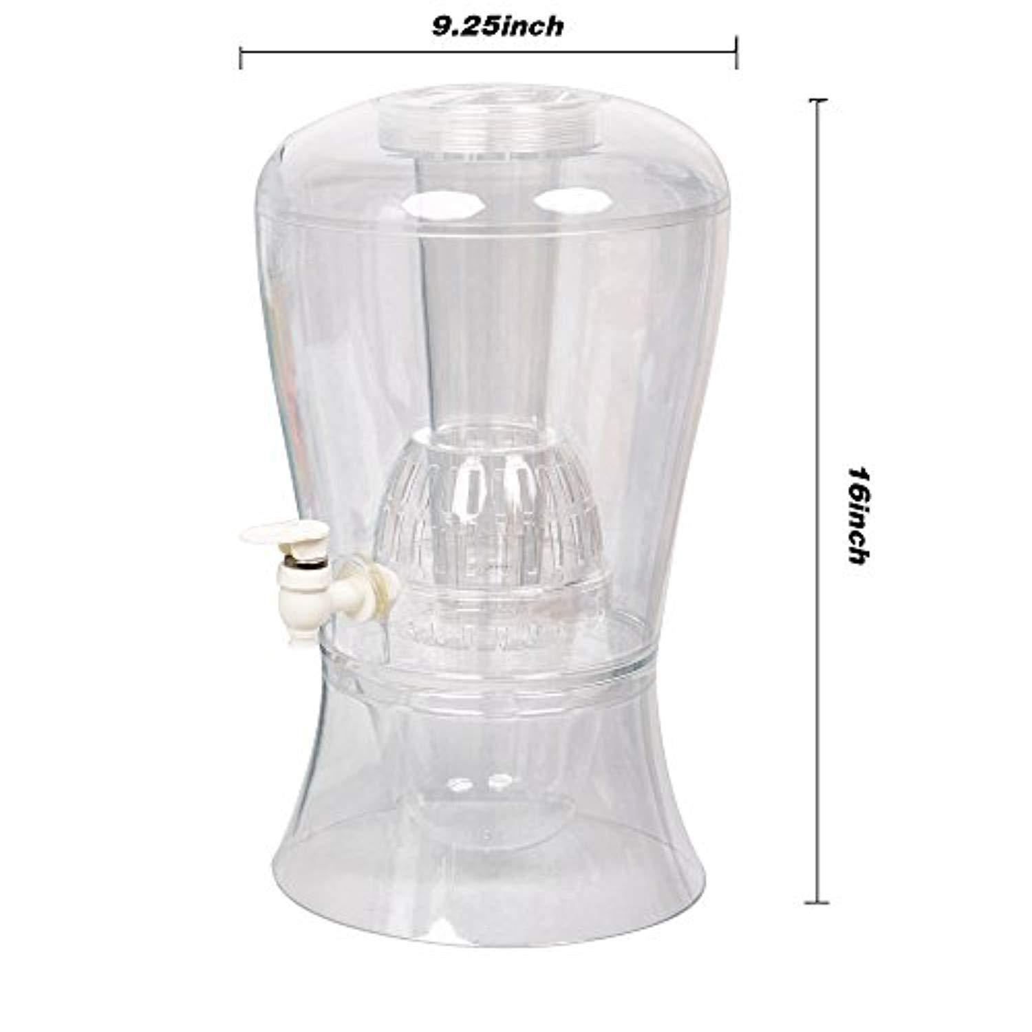 Bosonshop 2 Gallon beverage dispenser on Stand with Cooling Cylinder, Dishwasher Safe