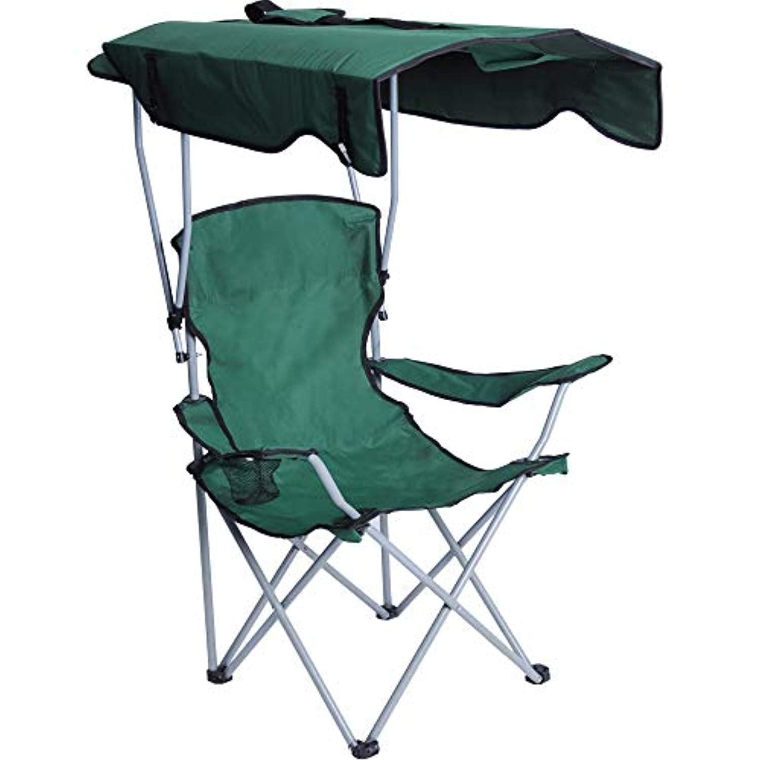 Bosonshop Portable Camping Chairs with Shade Canopy Original Green 30”Lx17”Wx50”H