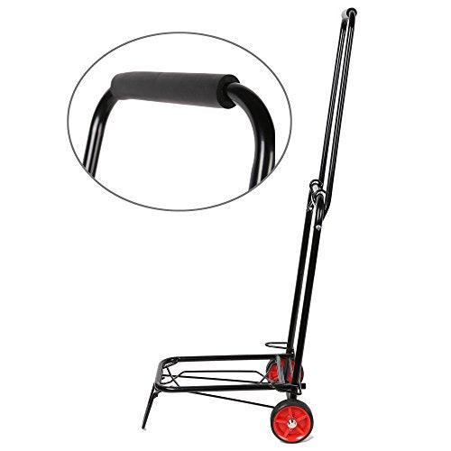 Bosonshop Aluminum Folding Hand Truck Multi-Use Cart for Luggage, with Wheels, 55lbs（Black）