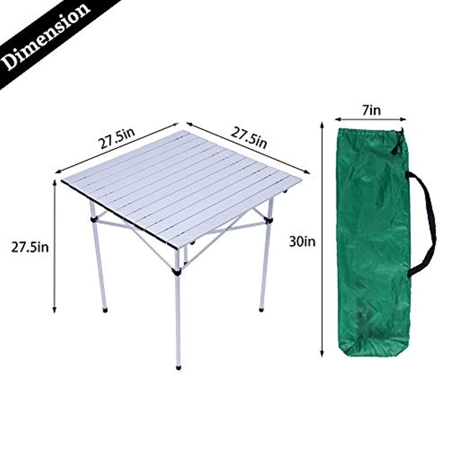 Bosonshop Folding Camp Table Portable Compact Aluminum Outdoor Tables with Carry Bag for Camping