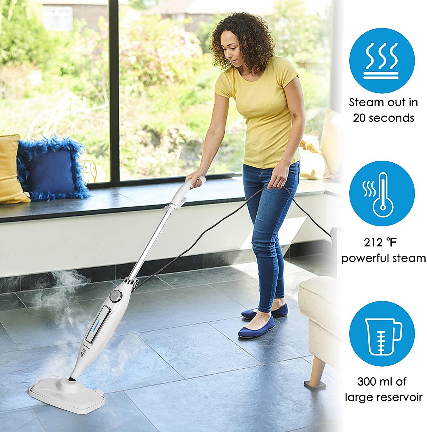 (Out of Stock) Steam Mop for All Floors, Steam Mops with 2 Pads, Cleaning Cleaner Head 180 Degree Turn - Bosonshop