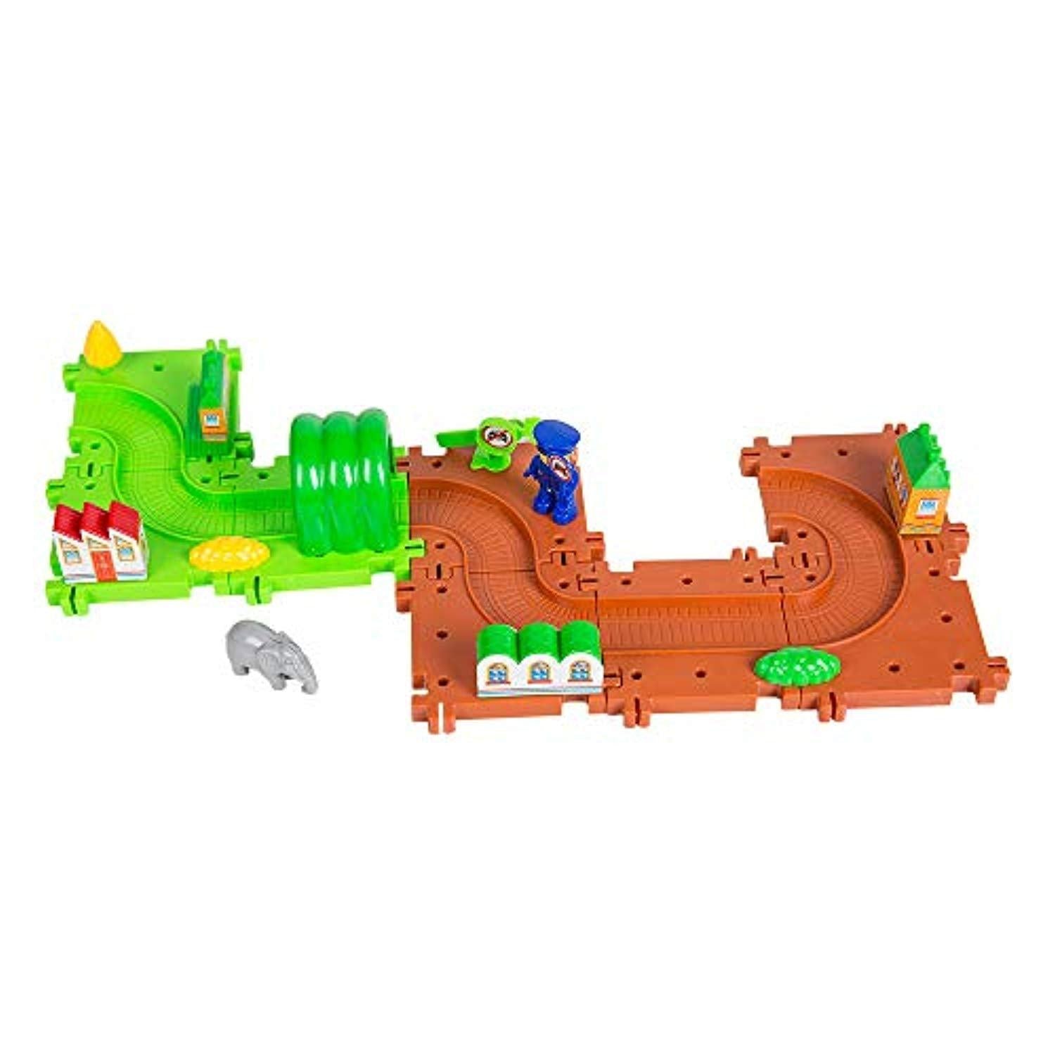 Bosonshop Building Block Train Brick Set Plastic Railway with Wheel