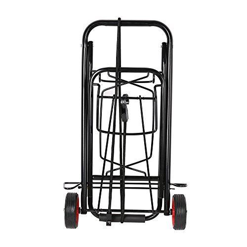 Bosonshop Aluminum Folding Hand Truck Multi-Use Cart for Luggage, with Wheels, 55lbs（Black）