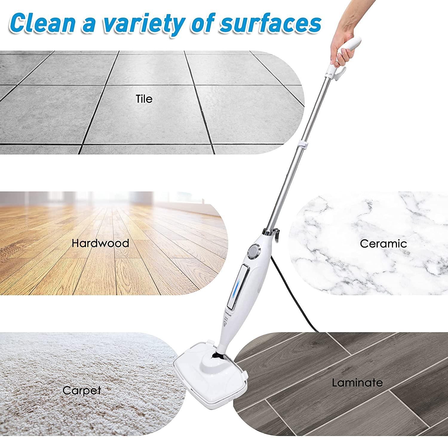 (Out of Stock) Steam Mop for All Floors, Steam Mops with 2 Pads, Cleaning Cleaner Head 180 Degree Turn - Bosonshop