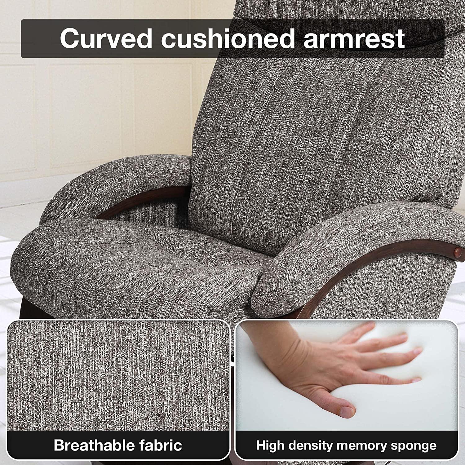 Modern Grey Swivel Recliner Chair with Ottoman Set for Ultimate Comfort and Style - Bosonshop