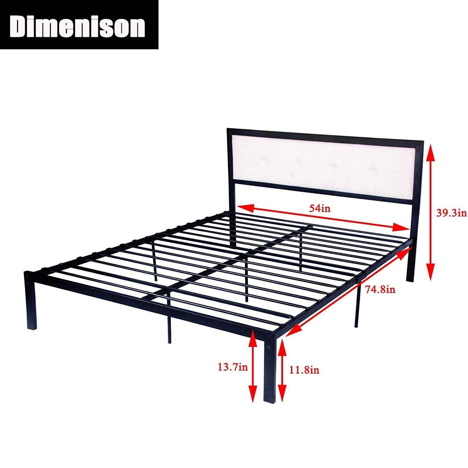 Bosonshop Mordern Full Size Platform Bed with Frame, Black, 14inch