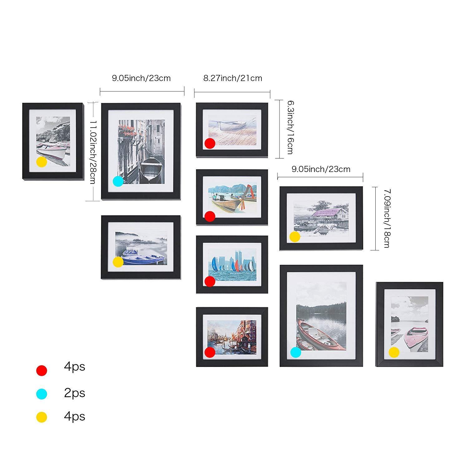 Bosonshop 10pc Multi Pack Picture Frame Value Set