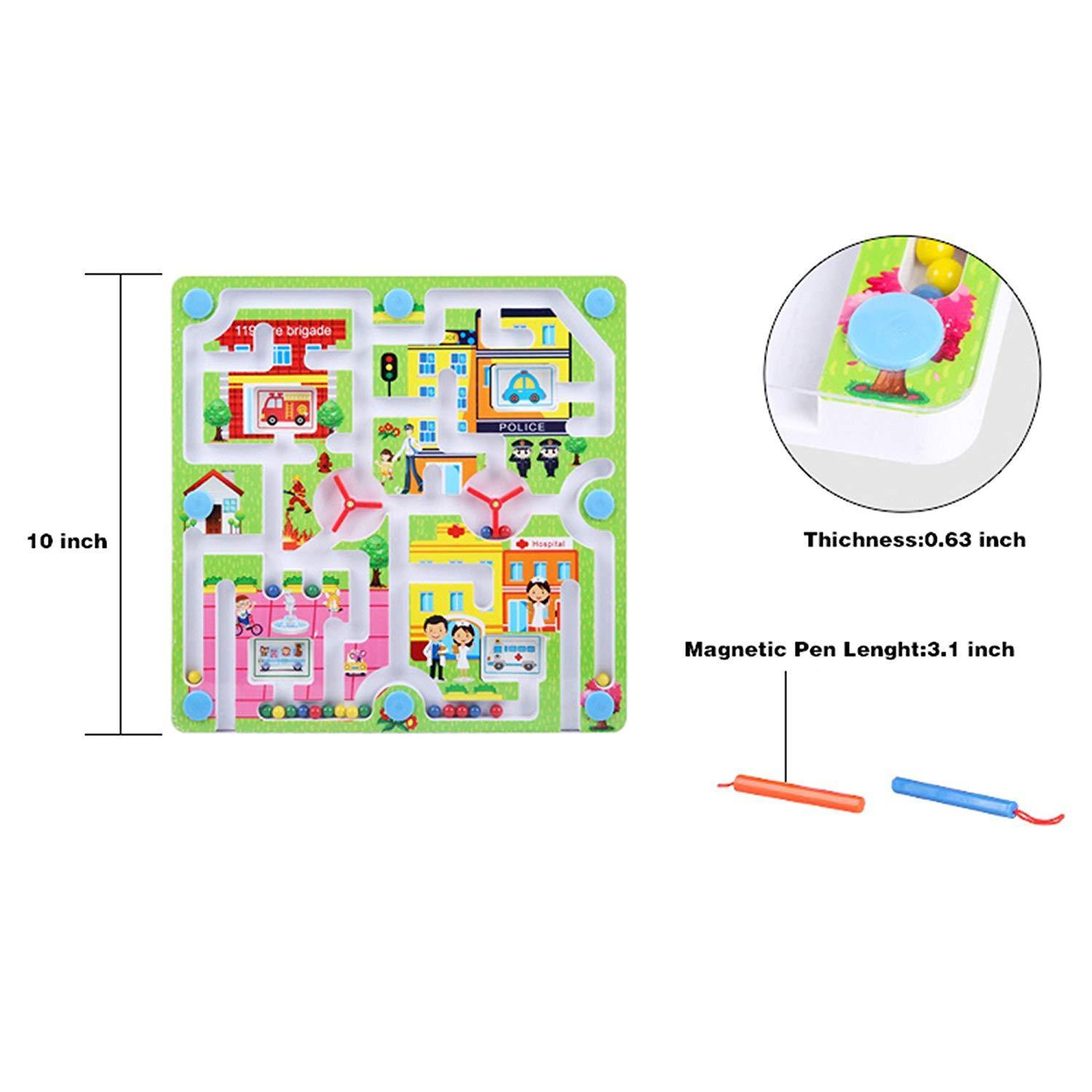 Bosonshop City Traffic Maze Puzzle Interactive Maze Pen Driving Beads Maze on Board