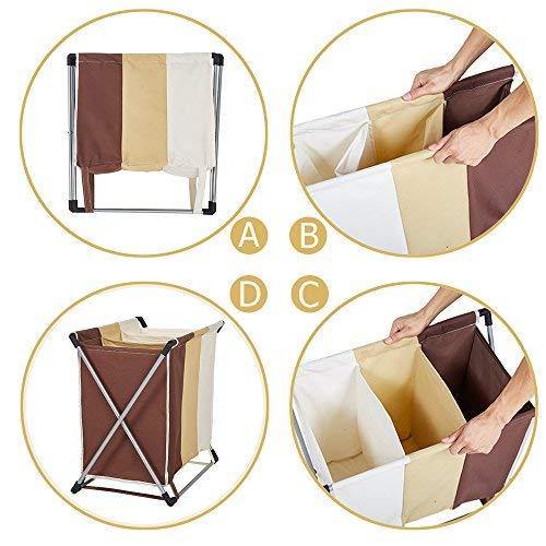 Bosonshop Clothes Basket Floding Laundry Hamper with X-Frame for Apartment Home College Use