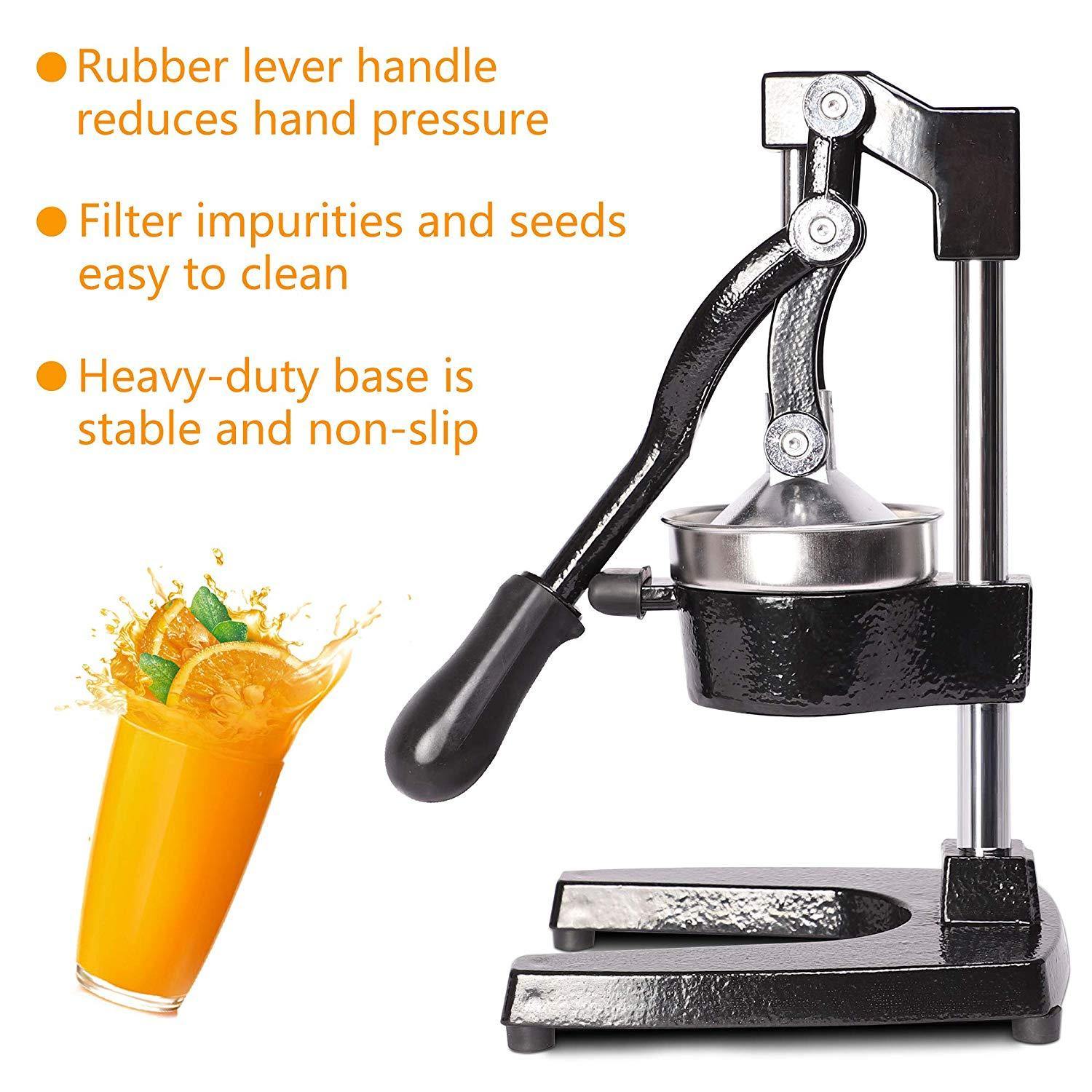 Citrus Pomegranate Juicer Labor-saving Manual Fruit Juicer Press Fruit Squeezer with Stable Non-slip Base, Black - Bosonshop