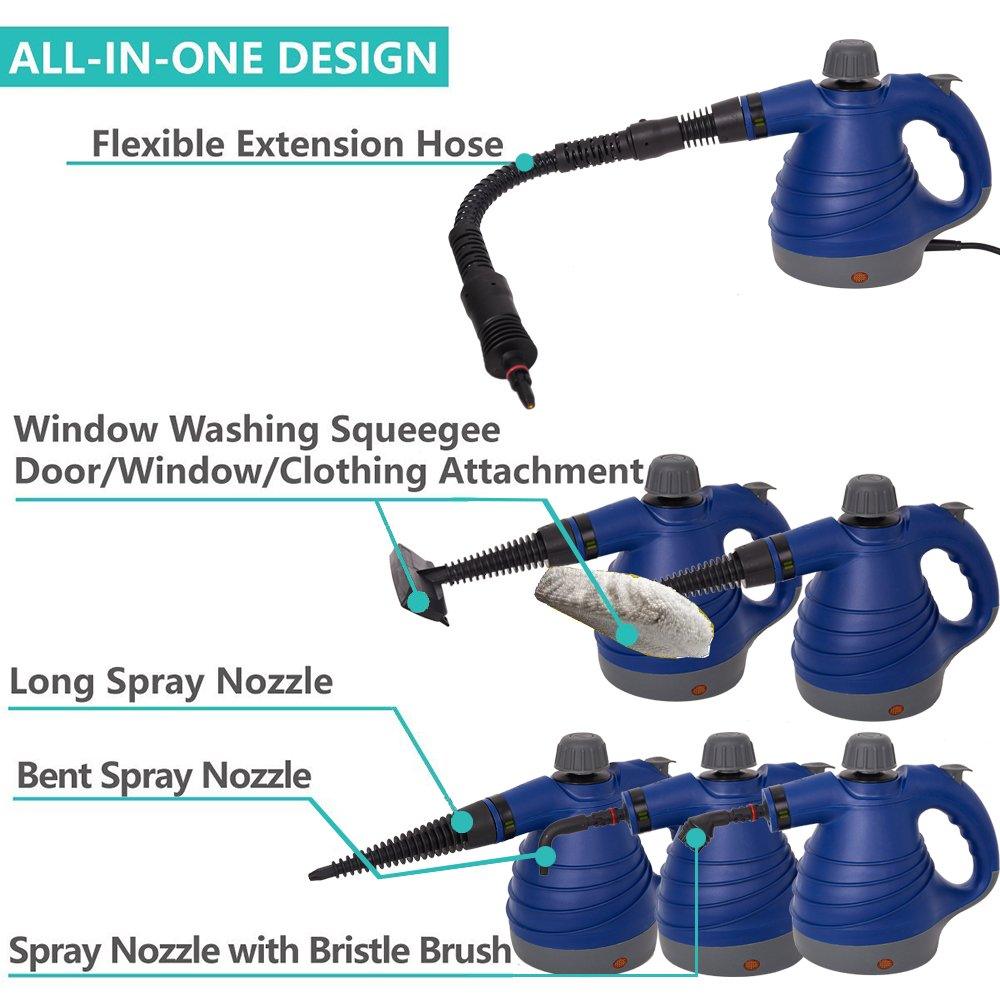 Bosonshop Multi-Purpose Pressurized Steam Cleaning Machine with 9-Piece Accessories