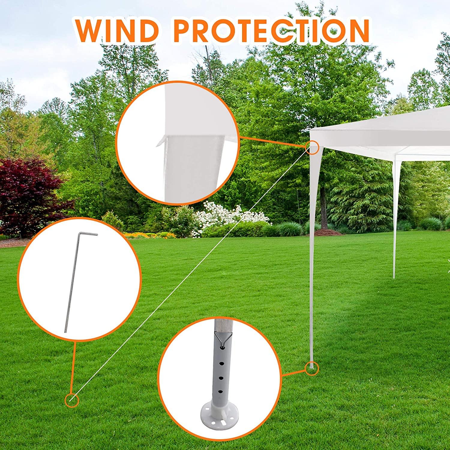 10' x 10' x 8.2' Folding Screened Sun Shelter Canopy Tent with Mesh Sidewalls - White - Bosonshop