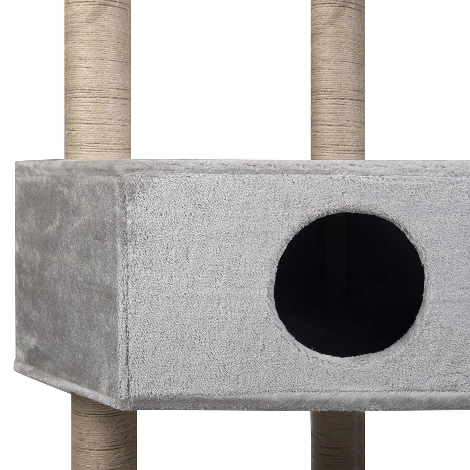 50.4" Modern Cat Tree Scratching Post - Grey - Bosonshop