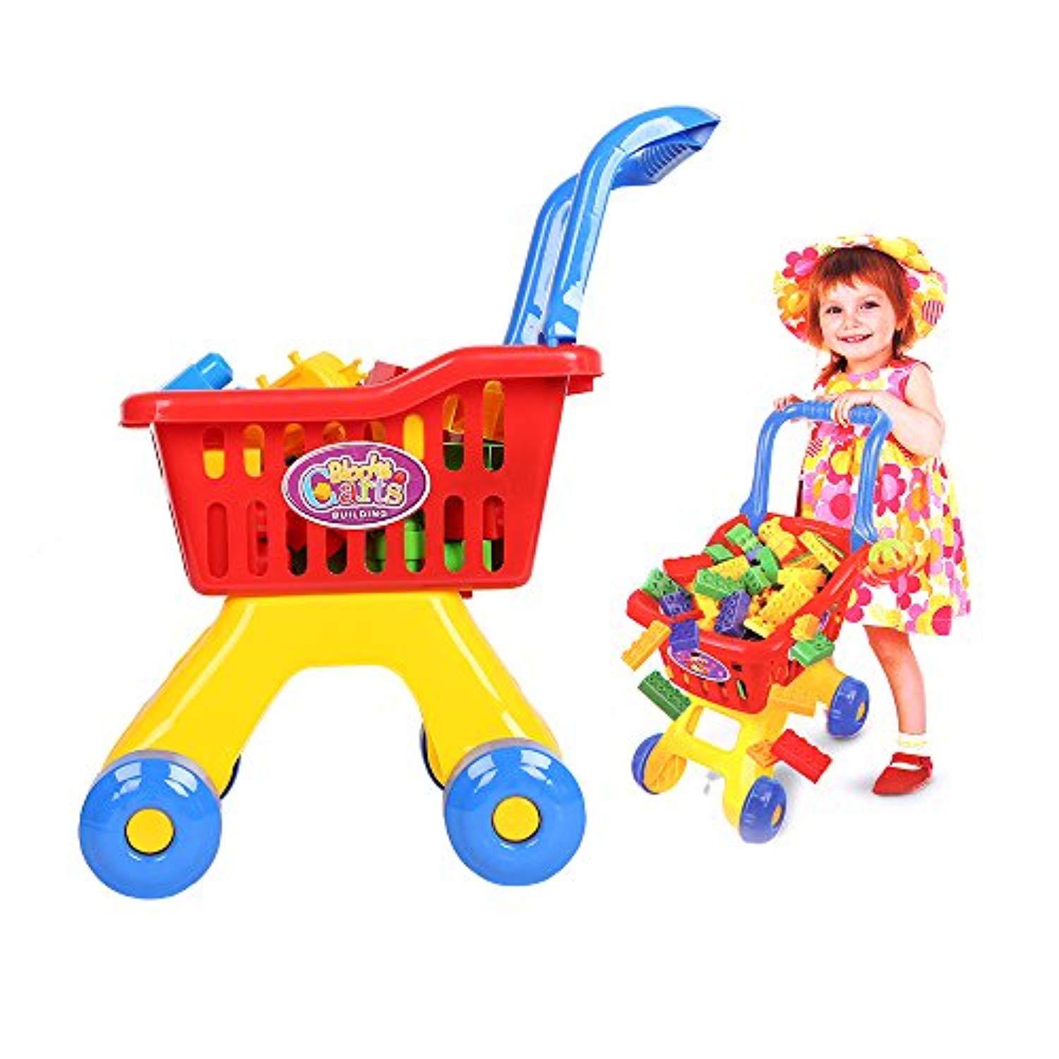 Bosonshop Shopping Cart for Kids Building Blocks Toy