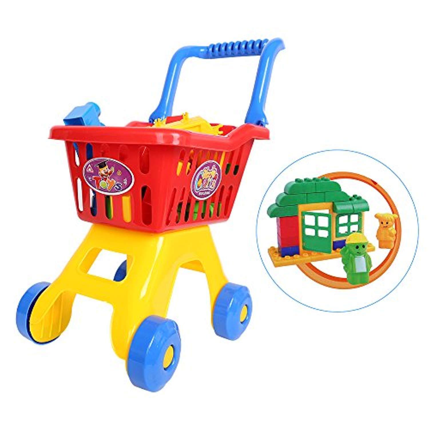 Bosonshop Shopping Cart for Kids Building Blocks Toy