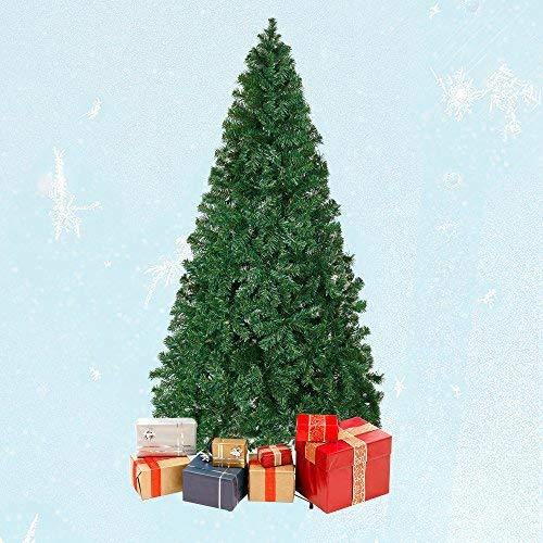 Bosonshop 6 Ft Artificial Christmas Tree Decorate Pine Tree W/Metal Legs Anti-dust Bag Green White