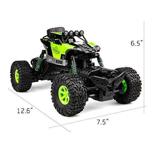 Bosonshop Electric RC Car 1:16 Remote Control Vehicle 2.4Ghz Off-Road Rock Crawler All Terrain Double-turn Waterproof Truck for Kids