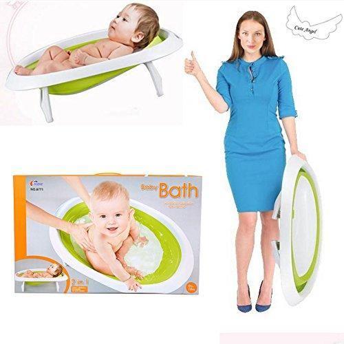 Bosonshop Contracted and Comfortable Collapsible Baby Bath Tub,Green