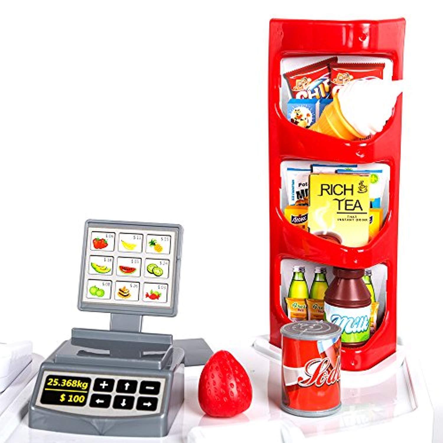 Bosonshop Kids Grocery Supermarket Shop Stand and Cash Register Play Set Toy