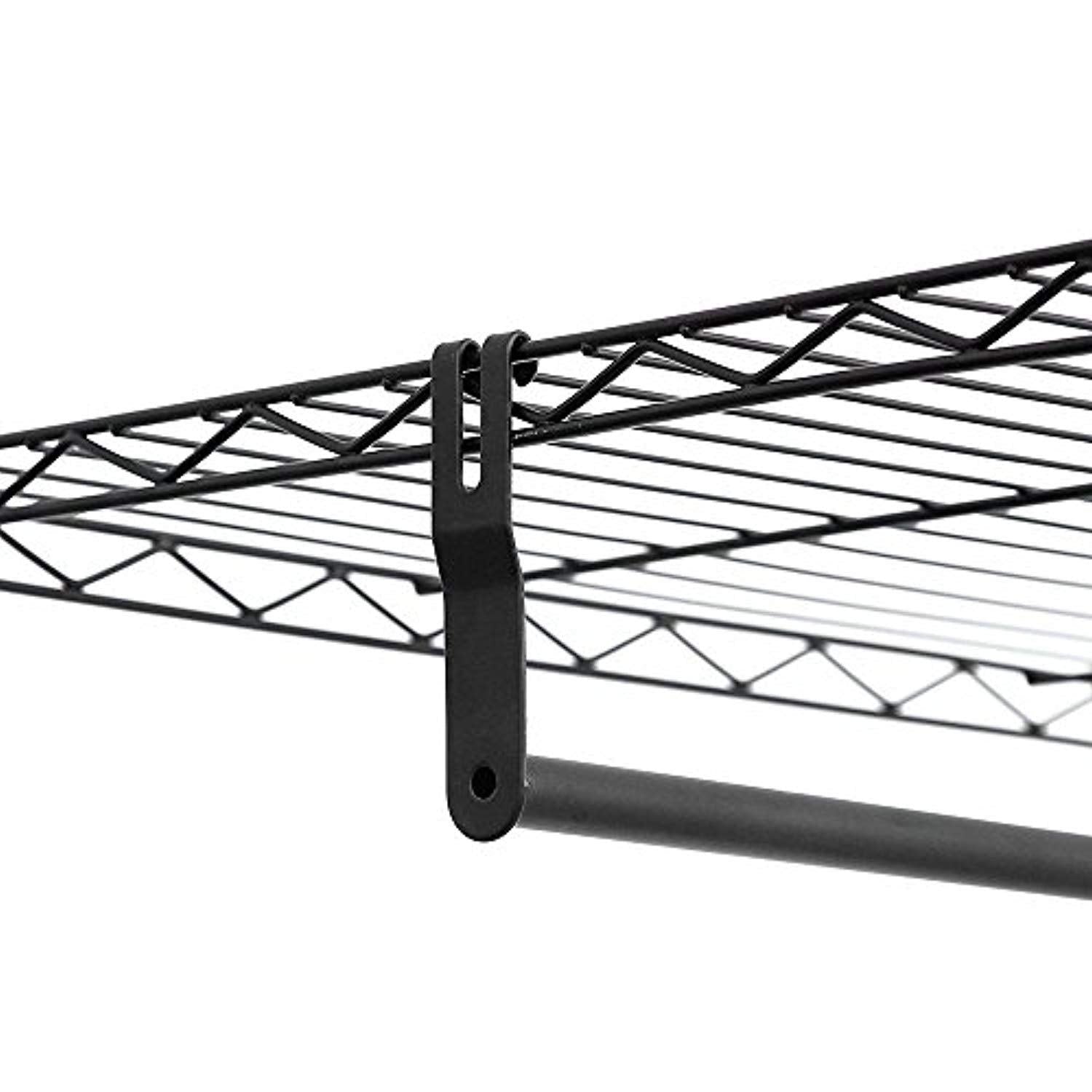 Bosonshop Garment Rack with Top and Bottom Shelves with Wheels,Black (72 inch)