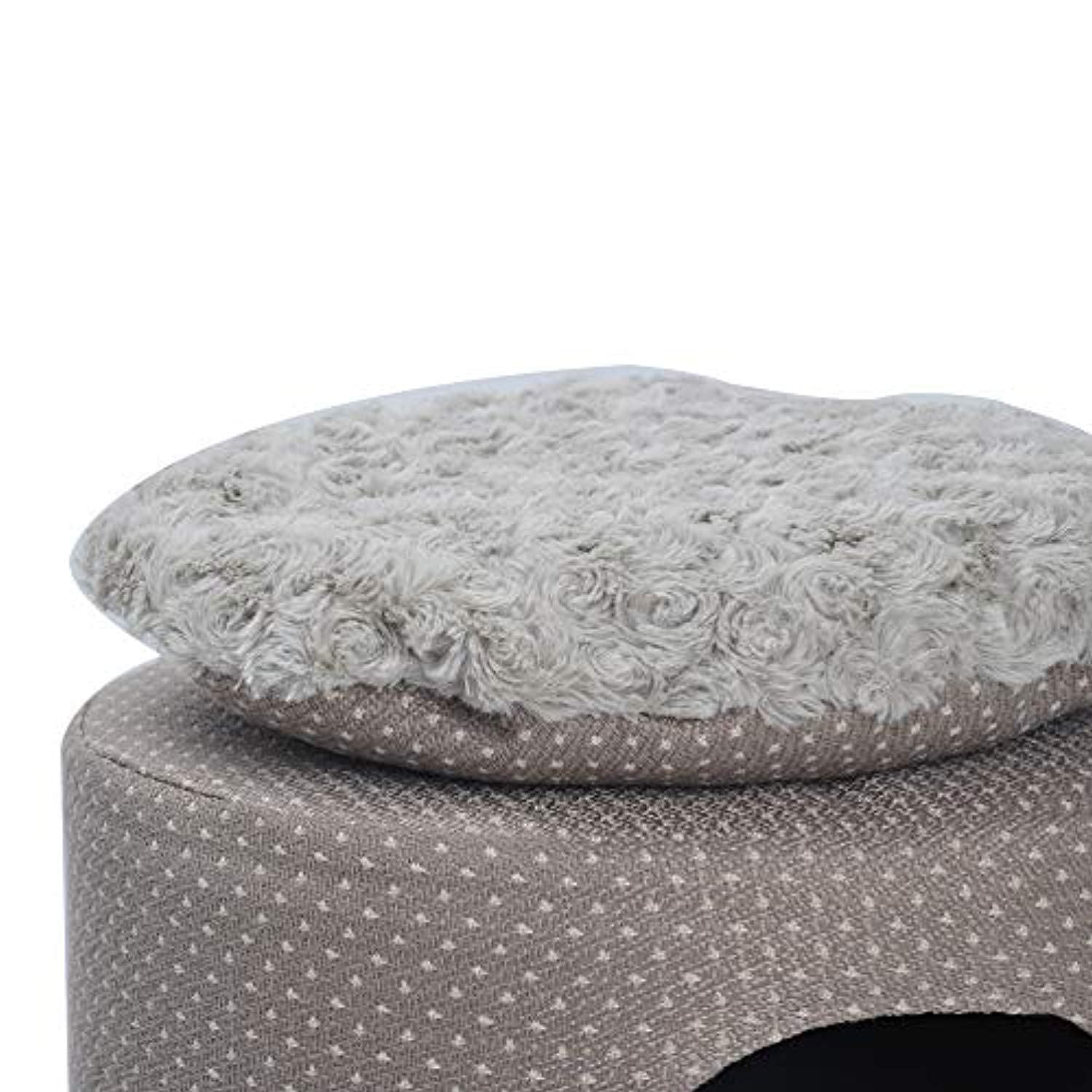 Bosonshop Pet Cat Dog House Kitten Puppy Nest Bed Kennel with Soft Comfort Cushion, Easy to Assemble