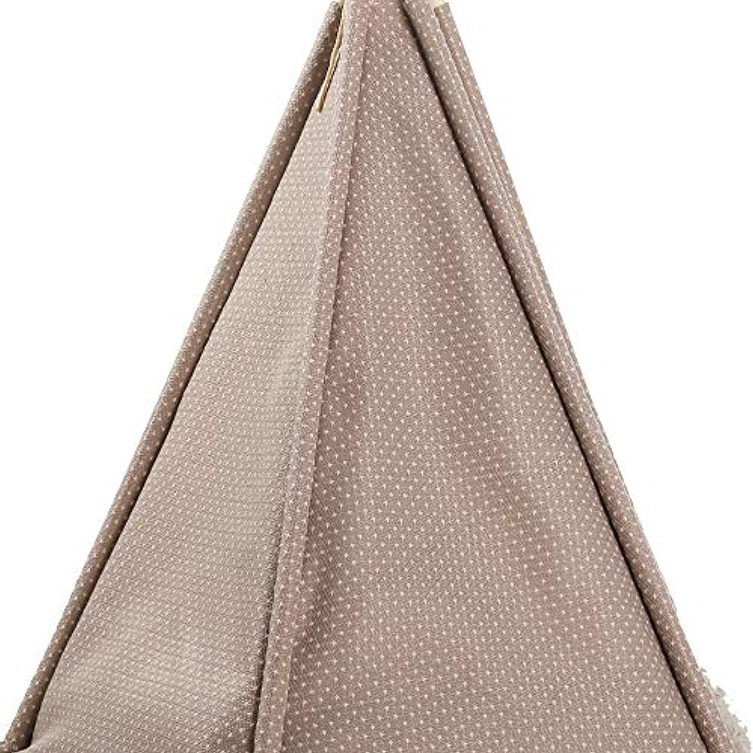 Bosonshop Portable Pet Canopy Teepee Indian Tent Bed for Little Dogs and Cats with a Soft Cushion