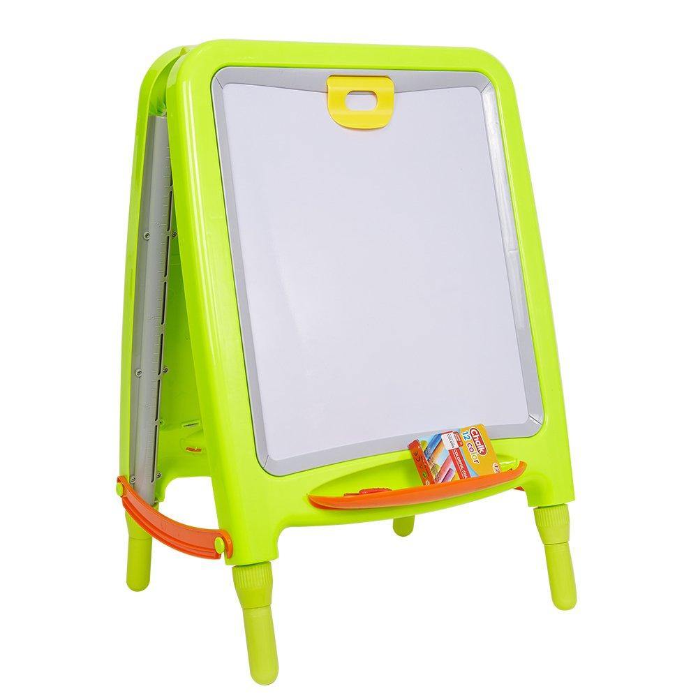 Bosonshop 2 in 1 Double Sided Metal Board Magnetic Painting Easel Adjustable Height Art Painter