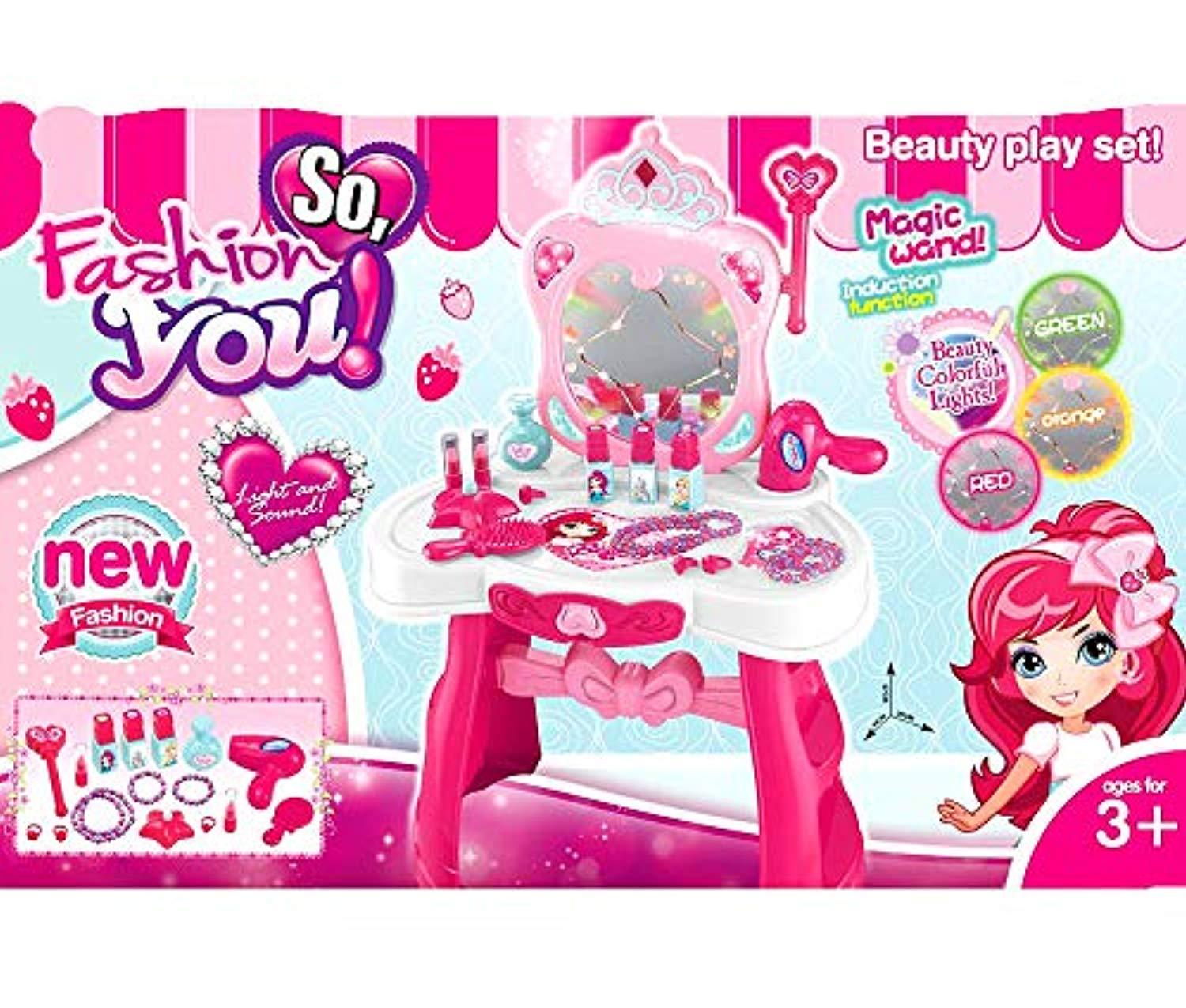 Bosonshop Fantasy Vanity Beauty Playset Dresser Mirror for Girls