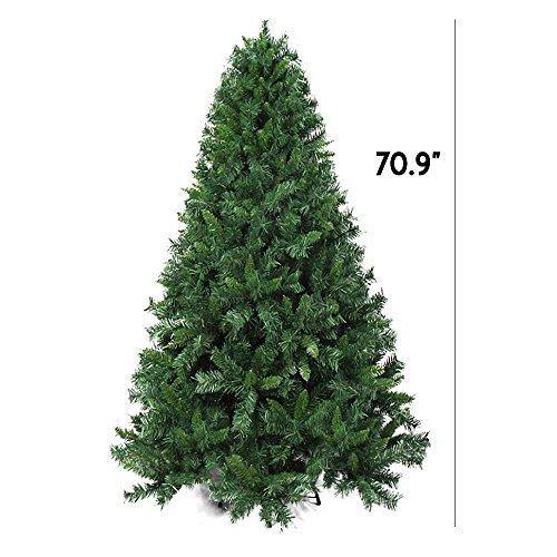 Bosonshop 6 Ft Artificial Christmas Tree Decorate Pine Tree W/Metal Legs Anti-dust Bag Green White