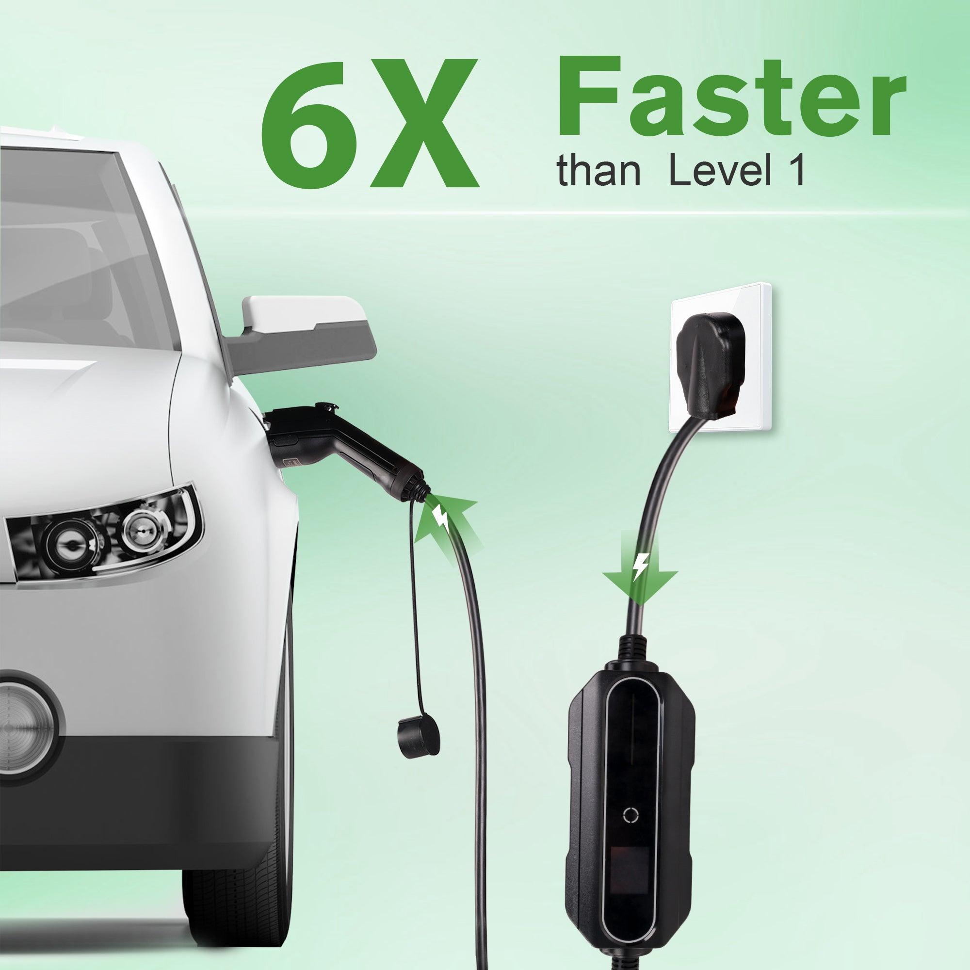 (Out of Stock) 32A 21ft Portable Level 1-2 Electric Vehicle (EV) 110V-240V Charger with NEMA 14-50 Plug For J1772 EVs - Bosonshop