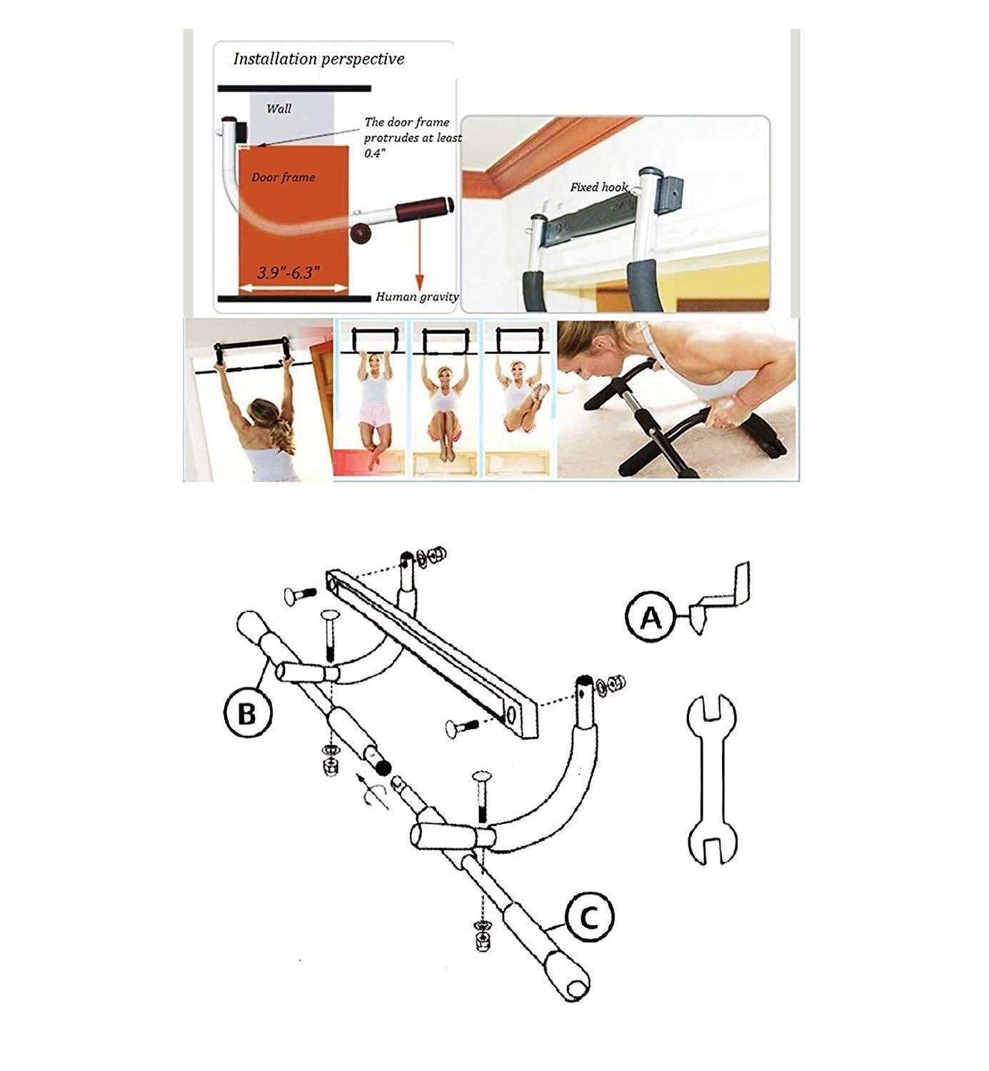 Bosonshop Pull Up Bar Exercise Equipment, Family Gym Indoor