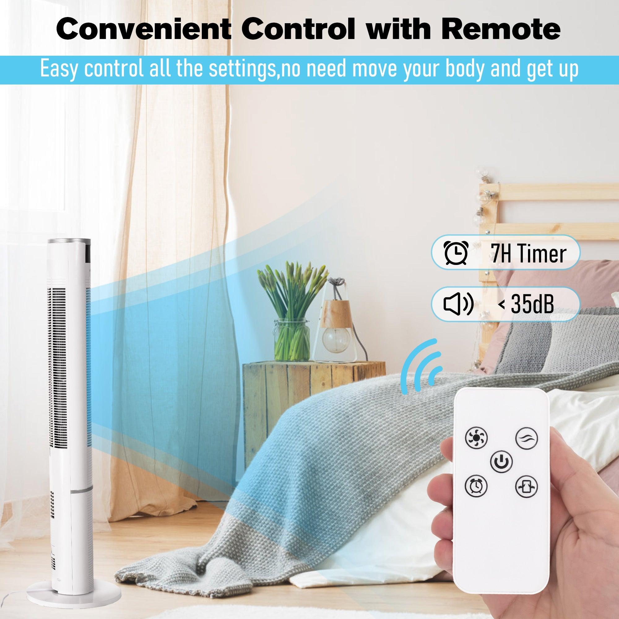 43 Inches Oscillating Tower Fan with Remote Control - Bosonshop