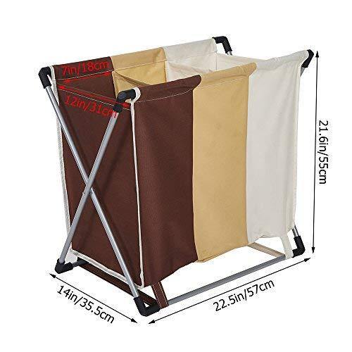 Bosonshop Clothes Basket Floding Laundry Hamper with X-Frame for Apartment Home College Use