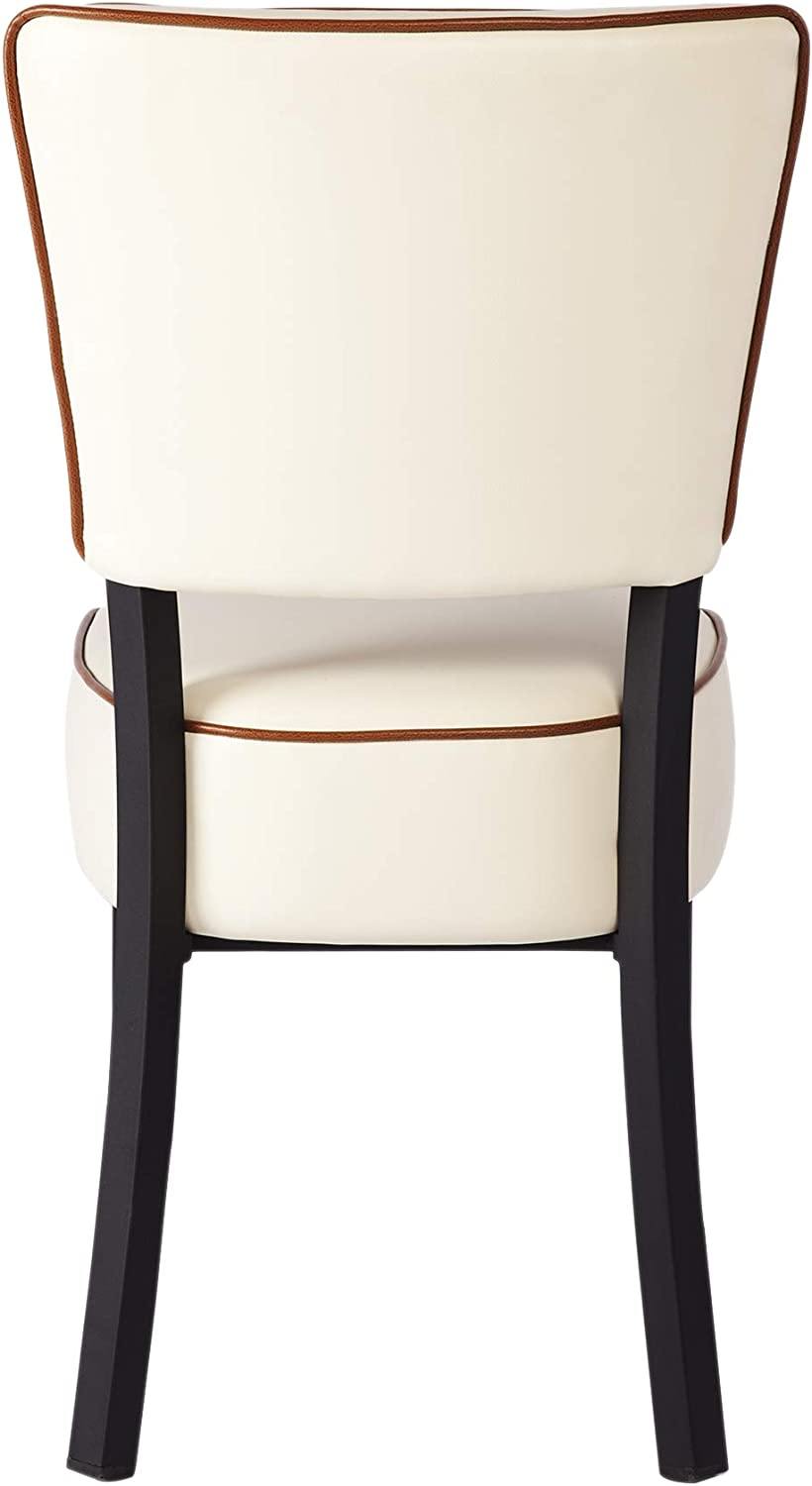 33" Upholstered Bar Stools with Cushioned Seat，Modern Dinning Kitchen Chair (Set of 2), Creamy-White - Bosonshop