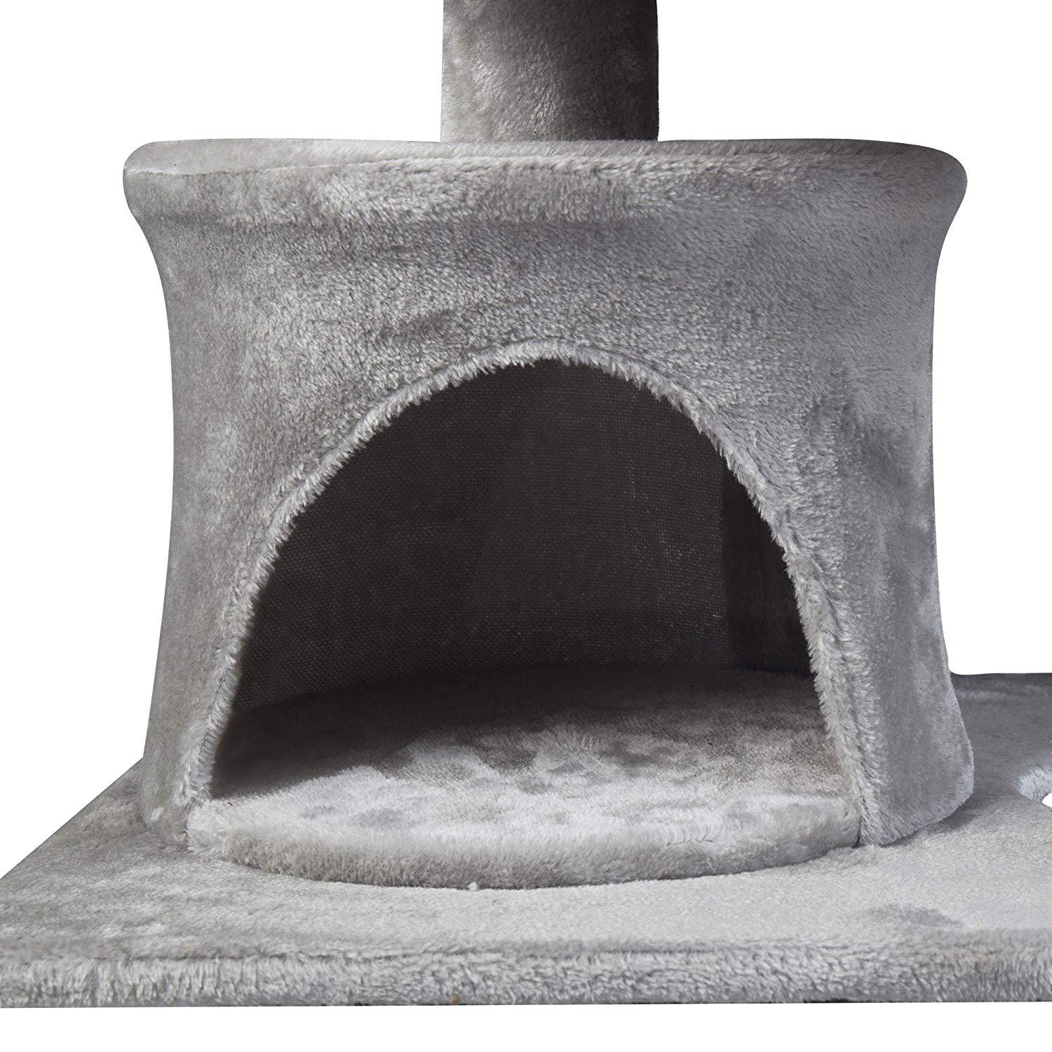 49.2” Mordern Cat Tree Tower - Grey - Bosonshop