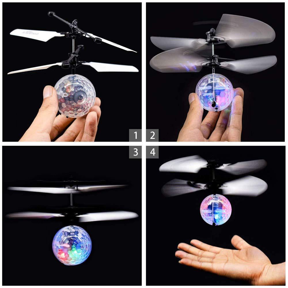 Bosonshop Flying Ball Infrared Induction Flying Toy for Kids Adults Built-in LED Light