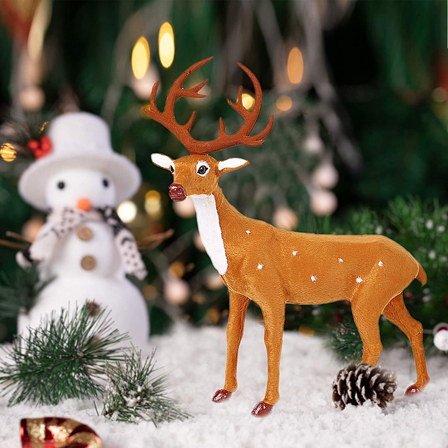 Bosonshop Craft Christmas Decoration Ornaments Simulation Christmas Reindeer for Home Festival Gift