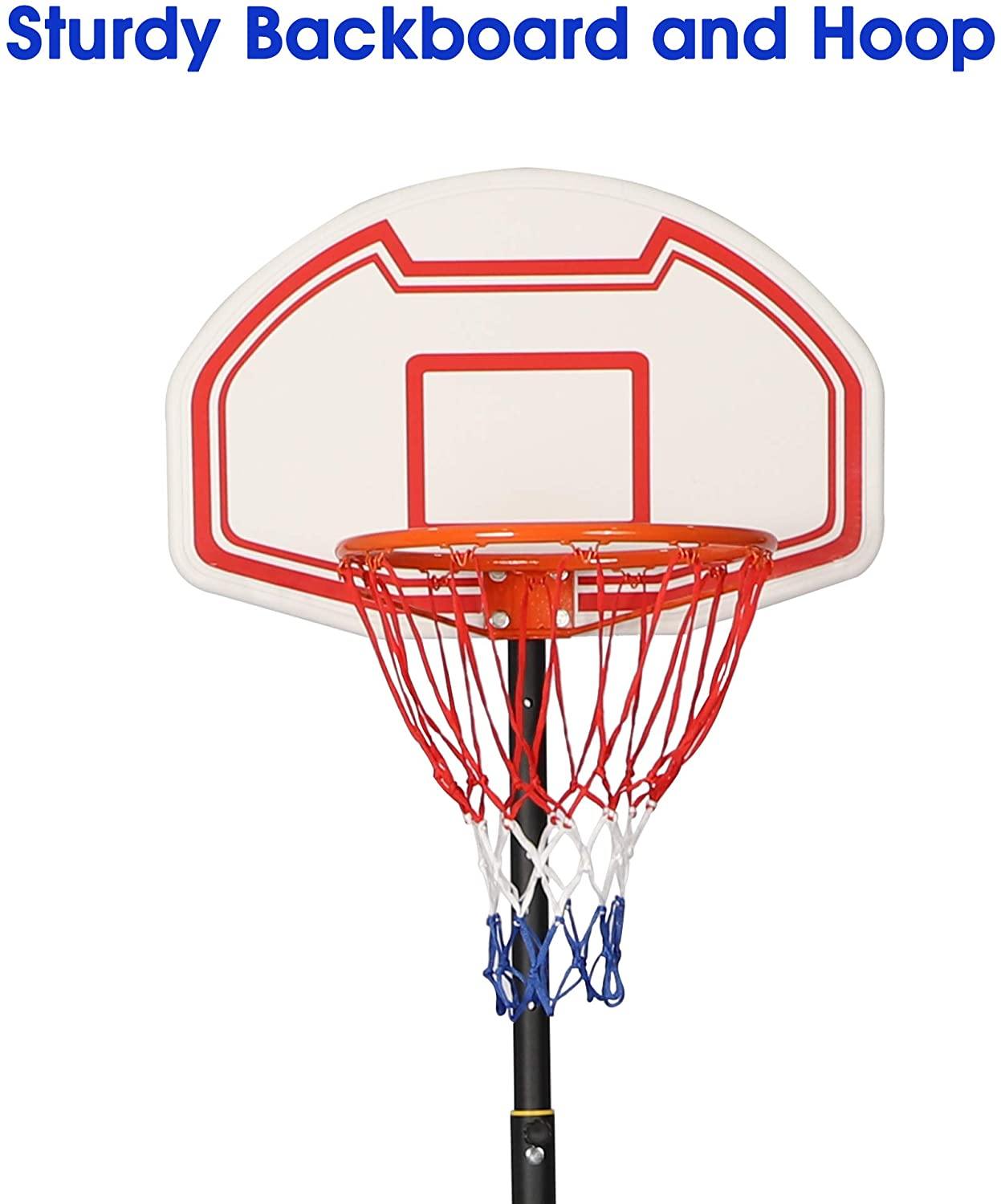 Portable Basketball Hoop Kids Indoor Outdoor Sport Basketball Goal Height Adjustable - Bosonshop