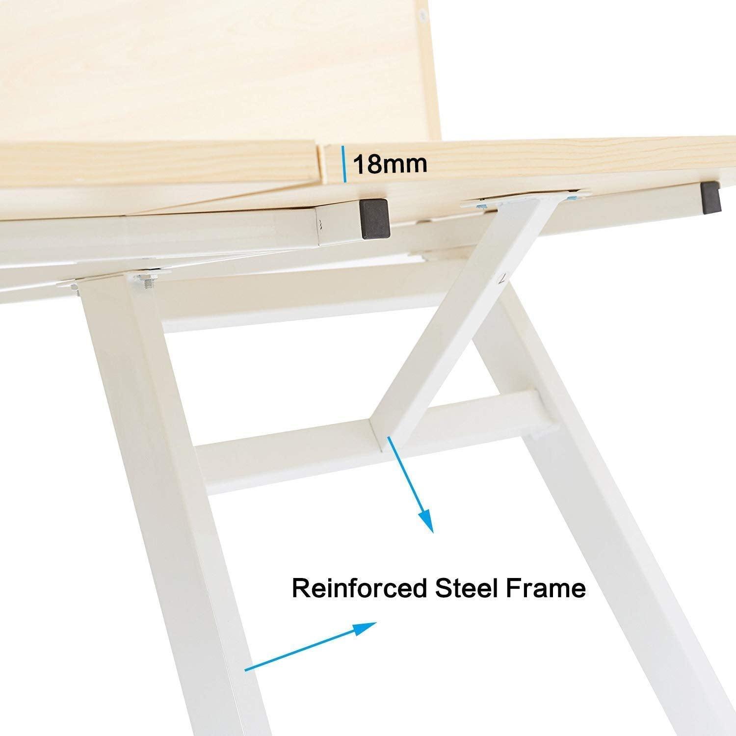 Bosonshop 63" x 35" L-Shaped Computer Desk Large Corner Desk Wood & Metal, White