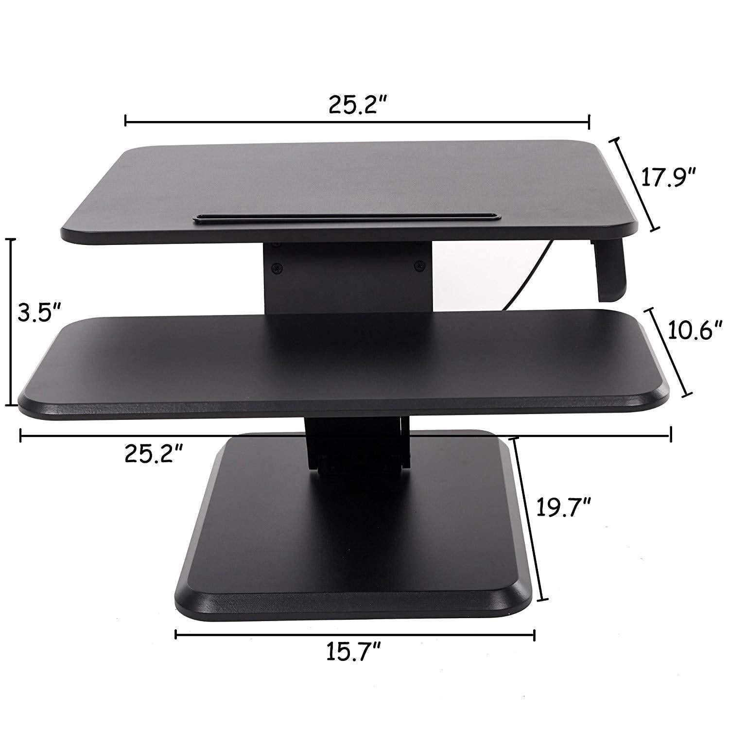 Bosonshop Height Adjustable Standing Desk Tabletop Riser Converter Sit to Stand Up Computer Workstation with Keyboard Tray