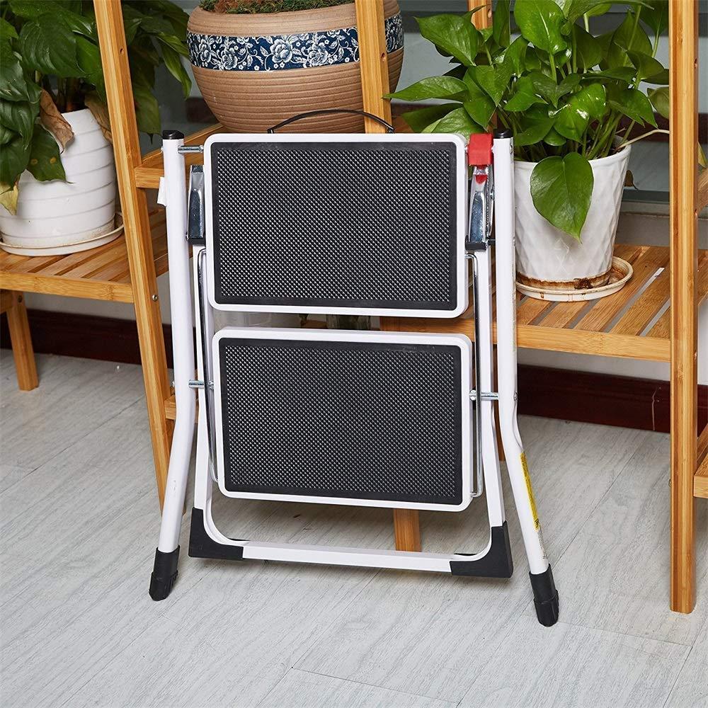 Bosonshop Mini Folding 2-Step Stool Lightweight Stepladders 17" High 225 lb Capacity White