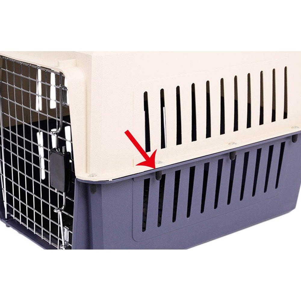 Bosonshop Plastic Cat & Dog Carrier Cage with Chrome Door Portable Pet Box Airline Approved, Large