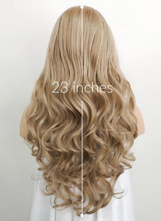 Ash Blonde Wavy Synthetic Wig - Bosonshop