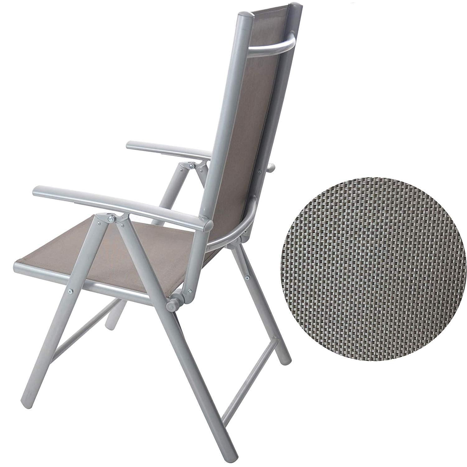 Bosonshop 2Pcs Aluminum Adjustable Reclining Patio Folding Chairs