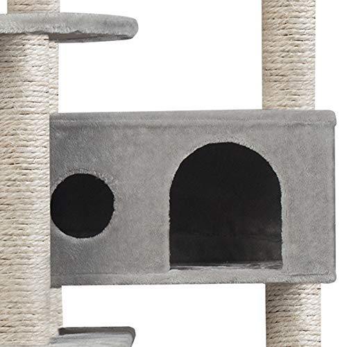 53.9" Cat Tower Scratching Post Activity Tree House - Grey - Bosonshop