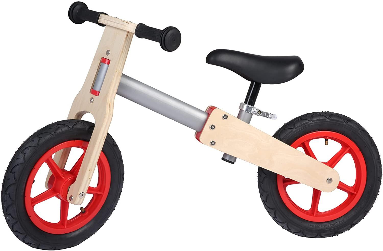 Wooden Sport Kids' Balance Bike with Adjustable Seat for Kids 3+ Years Old - Bosonshop