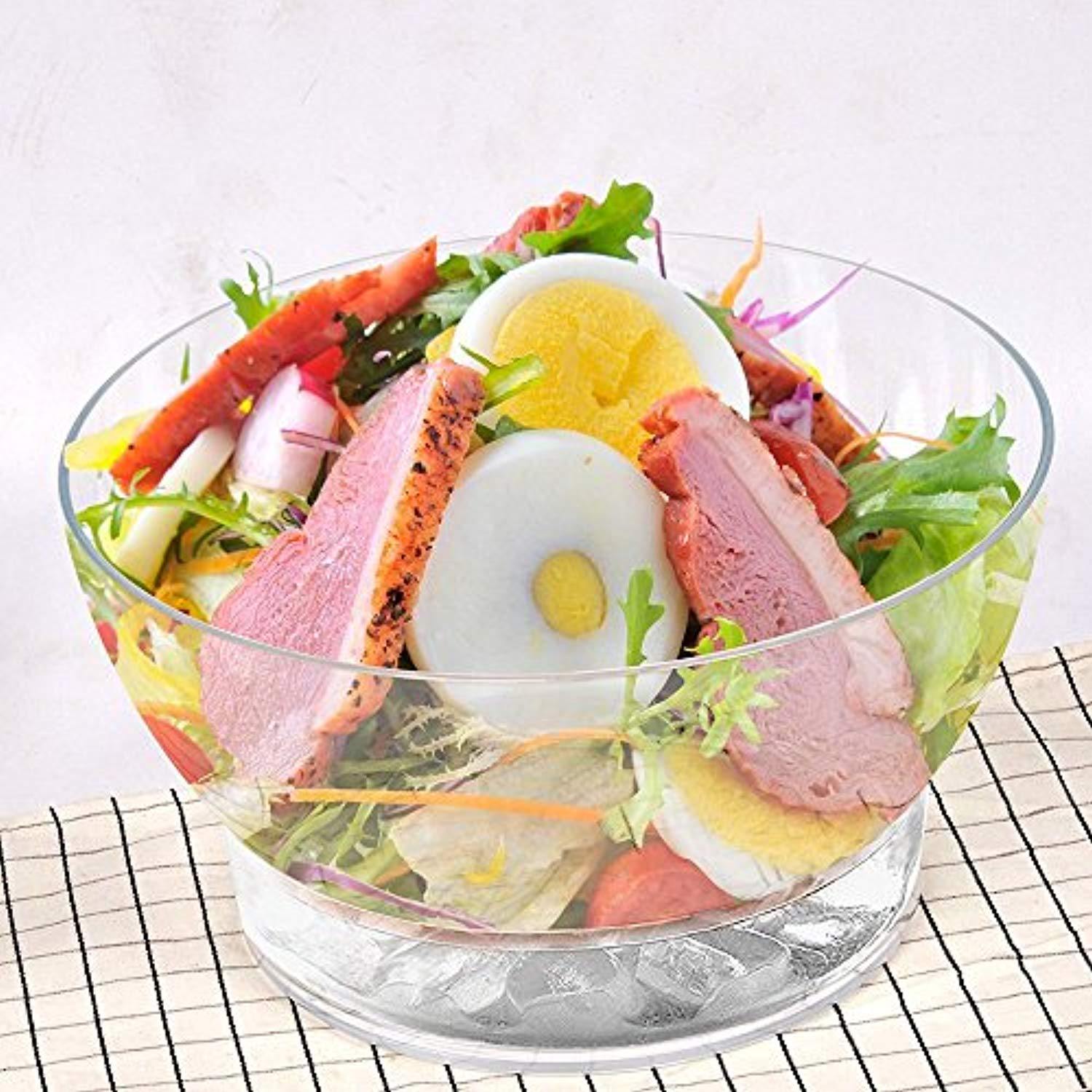 Bosonshop Serving Salad On Ice Bowl with Dome Lid and Vented Ice Chamber,Salad/Fruits/Seafood Servers